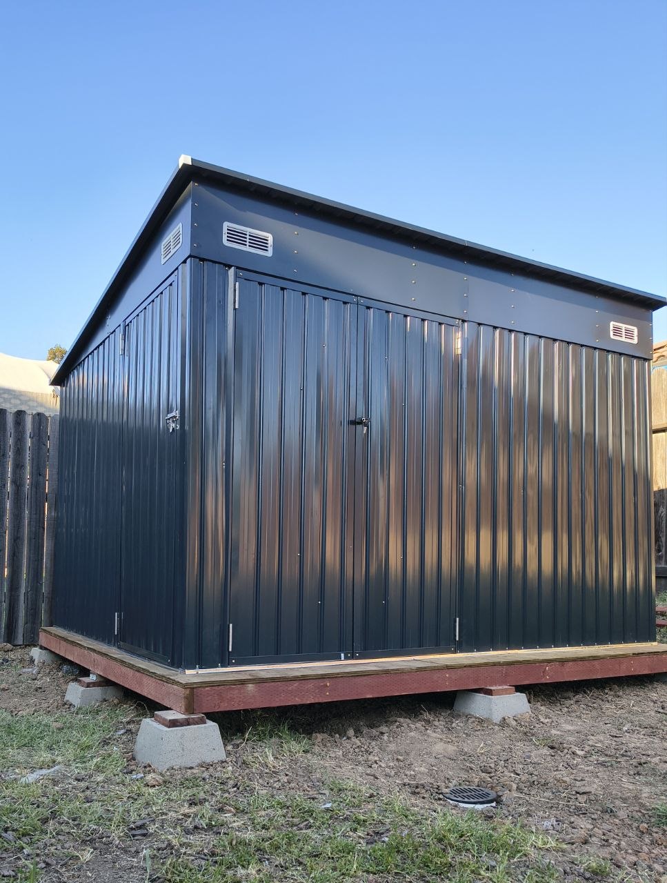 Completed shed fully assembled after build